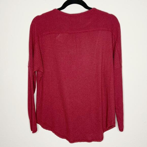 Gibsonlook Waffle Knit Button Front Top Size XS - Picture 5 of 5